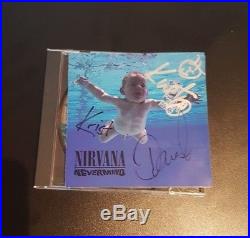 Nirvana Nevermind Hand Signed By 3 With Coa Kurt Cobain Dave Krist Autographed
