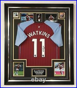 Ollie Watkins of Aston Villa Signed Shirt Autographed and Framed Jersey with COA