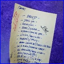 Original 1992 Authentic Nirvana Set List Kurt Cobain Signed Autograph With Coa