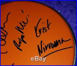 Original Kurt Cobain & Nirvana Signed Authentic Autograph Drum Skin With Coa