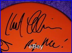 Original Kurt Cobain & Nirvana Signed Authentic Autograph Drum Skin With Coa