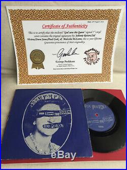 Original Signed Sex Pistols God Save The Queen Sid Vicious Autograph With Coa