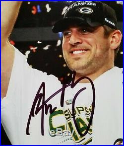 PACKERS Aaron Rodgers Signed SB XLV 8x10 Photo Autograph with JSA COA