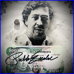 Pablo Escobar Autographed Signed Pesos With COA & Notarized & Framed John Gotti