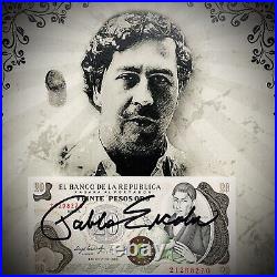 Pablo Escobar Autographed Signed Pesos With COA & Notarized & Framed John Gotti