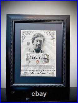 Pablo Escobar Autographed Signed Pesos With COA & Notarized & Framed John Gotti