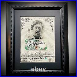 Pablo Escobar Autographed Signed Pesos With COA & Notarized & Framed John Gotti