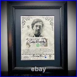 Pablo Escobar Autographed Signed Pesos With COA & Notarized & Framed John Gotti