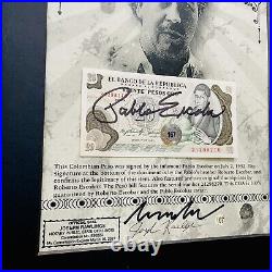 Pablo Escobar Autographed Signed Pesos With COA & Notarized & Framed John Gotti