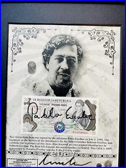 Pablo Escobar Autographed Signed Pesos With COA & Notarized & Framed John Gotti