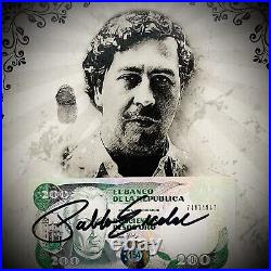 Pablo Escobar Autographed Signed Pesos With COA & Notarized & Framed John Gotti