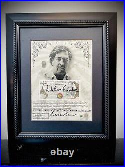 Pablo Escobar Autographed Signed Pesos With COA & Notarized & Framed John Gotti