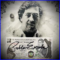 Pablo Escobar Autographed Signed Pesos With COA & Notarized & Framed John Gotti