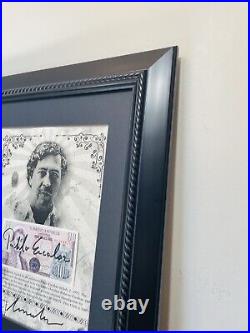 Pablo Escobar Autographed Signed Pesos With COA & Notarized & Framed John Gotti