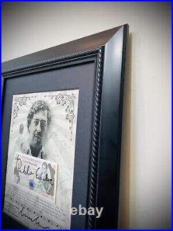 Pablo Escobar Autographed Signed Pesos With COA & Notarized & Framed John Gotti