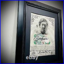 Pablo Escobar Autographed Signed Pesos With COA & Notarized & Framed John Gotti