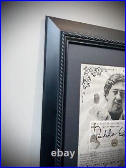 Pablo Escobar Autographed Signed Pesos With COA & Notarized & Framed John Gotti