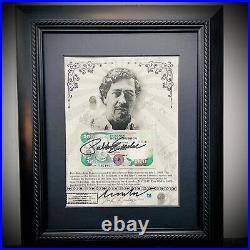 Pablo Escobar Autographed Signed Pesos With COA & Notarized & Framed John Gotti