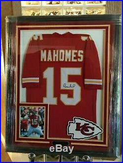 Patrick Mahomes Kansas City Chiefs Autographed Jersey Custom Framed with COA