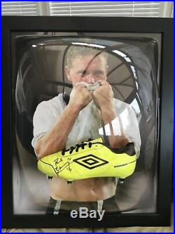Paul Gazza Gascoigne Signed Framed Domed Football Boot England With COA & Photo