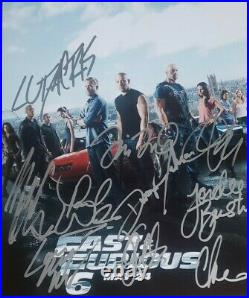 Paul Walker And Cast Of The Fast and the Furious Autographed 8 1/2 X 11 With COA