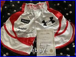 Personally Signed Anthony Joshua Genuine Replica Boxing Shorts With Coa/photos