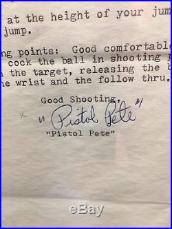 Pete Pistol Pete Maravich Signed Letter With James Spence COA