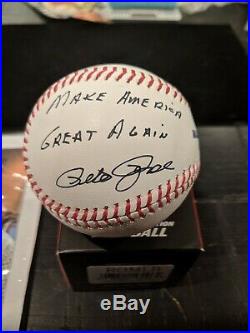 Pete Rose Make America Great Again Autograph Baseball With Photo And Coa