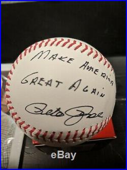 Pete Rose Make America Great Again Autograph Baseball -coa Loaded With Extras
