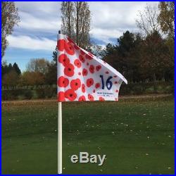 Poppy Golf Pin Flag Battle Of Somme 2016 Signed By Marc Warren The Open With Coa