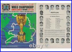 Portugal SIGNED Vintage World Cup 1966 Football Programme 6 Autographs with COA