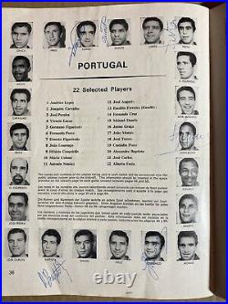 Portugal SIGNED Vintage World Cup 1966 Football Programme 6 Autographs with COA