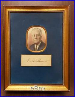President Franklin D. Roosevelt FDR Original Framed Signed Autograph With COA