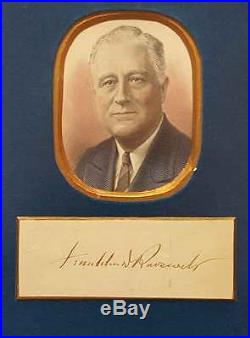 President Franklin D. Roosevelt FDR Original Framed Signed Autograph With COA