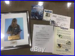Prop CHEWBACCA Hair, Signed PETER MAYHEW Autograph, Matted in Frame, with COA