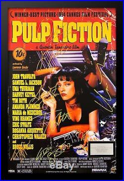 Pulp Fiction Cast Signed Movie Poster Autographed Framed with COA