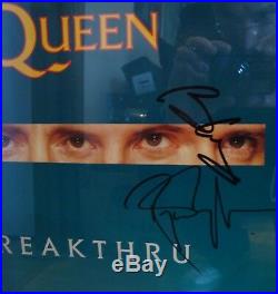 Queen Brian May & Roger Taylor Hand Signed Breakthru Album Display with COA