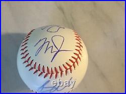 RARE! Mike Trout + Albert Pujols + 1 More Autograph Signed Baseball with COA