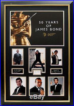 ROGER MOORE as James Bond HAND SIGNED Fantastic FRAMED Display with COA AFTAL