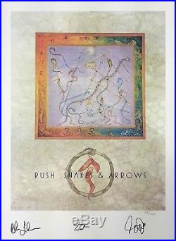 RUSH Rare Autographed Limited Edition Snakes & Arrows Lithograph With COA
