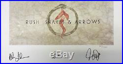 RUSH Rare Autographed Limited Edition Snakes & Arrows Lithograph With COA