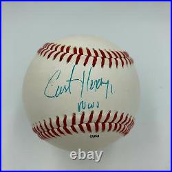 Rare Curt Hennig Signed Autographed Baseball WWE Wrestling With JSA COA