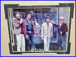 Rare THE WHO framed, matted, glazed photo and 4 individual autographs with COA