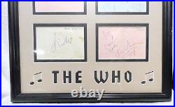 Rare THE WHO framed, matted, glazed photo and 4 individual autographs with COA
