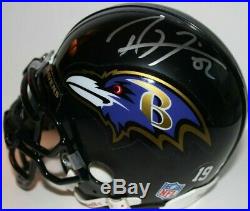 Ray Lewis Custom Signed Autographed Mini Helmet With Visor Ravens JSA COA