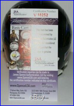 Ray Lewis Custom Signed Autographed Mini Helmet With Visor Ravens JSA COA