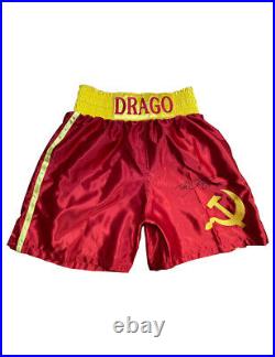 Red Ivan Drago Boxing Shorts Signed by Dolph Lundgren With COA