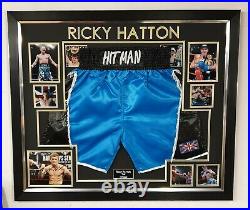Ricky Hatton Signed Photo with Shorts Autographed Display with AFTAL DEALER COA