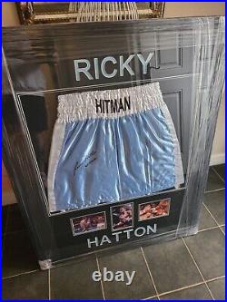 Ricky Hatton Signed Shorts Autographed Display with COA