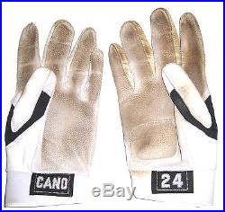 Robinson Cano Game Used Hand Mlb Signed Yankees Batting Gloves With Coa